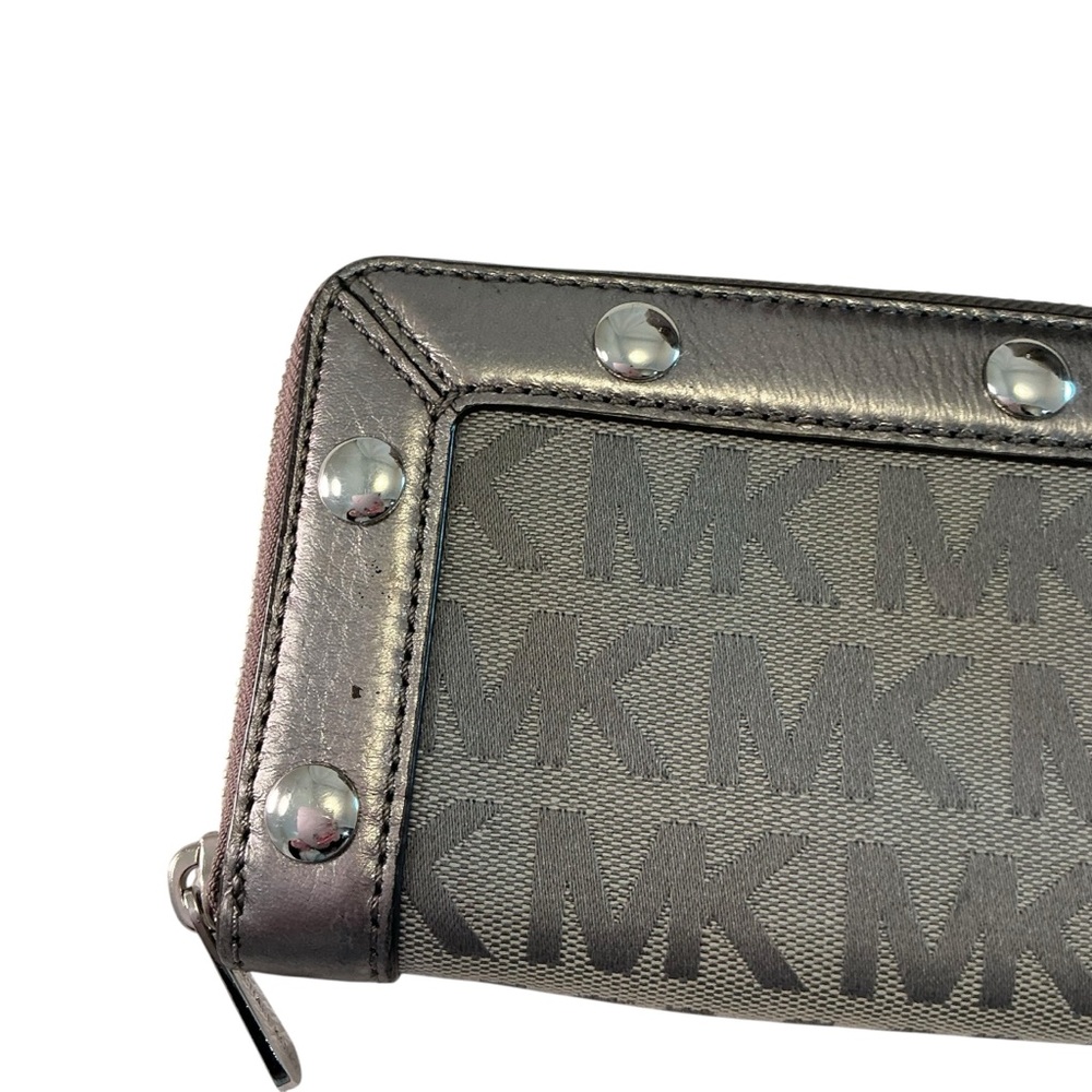 Michael Kors Med GRAYSON Satchel & Continental Wallet MK Logo ICE/Slate/Gun Gray - Picture 12 of 15